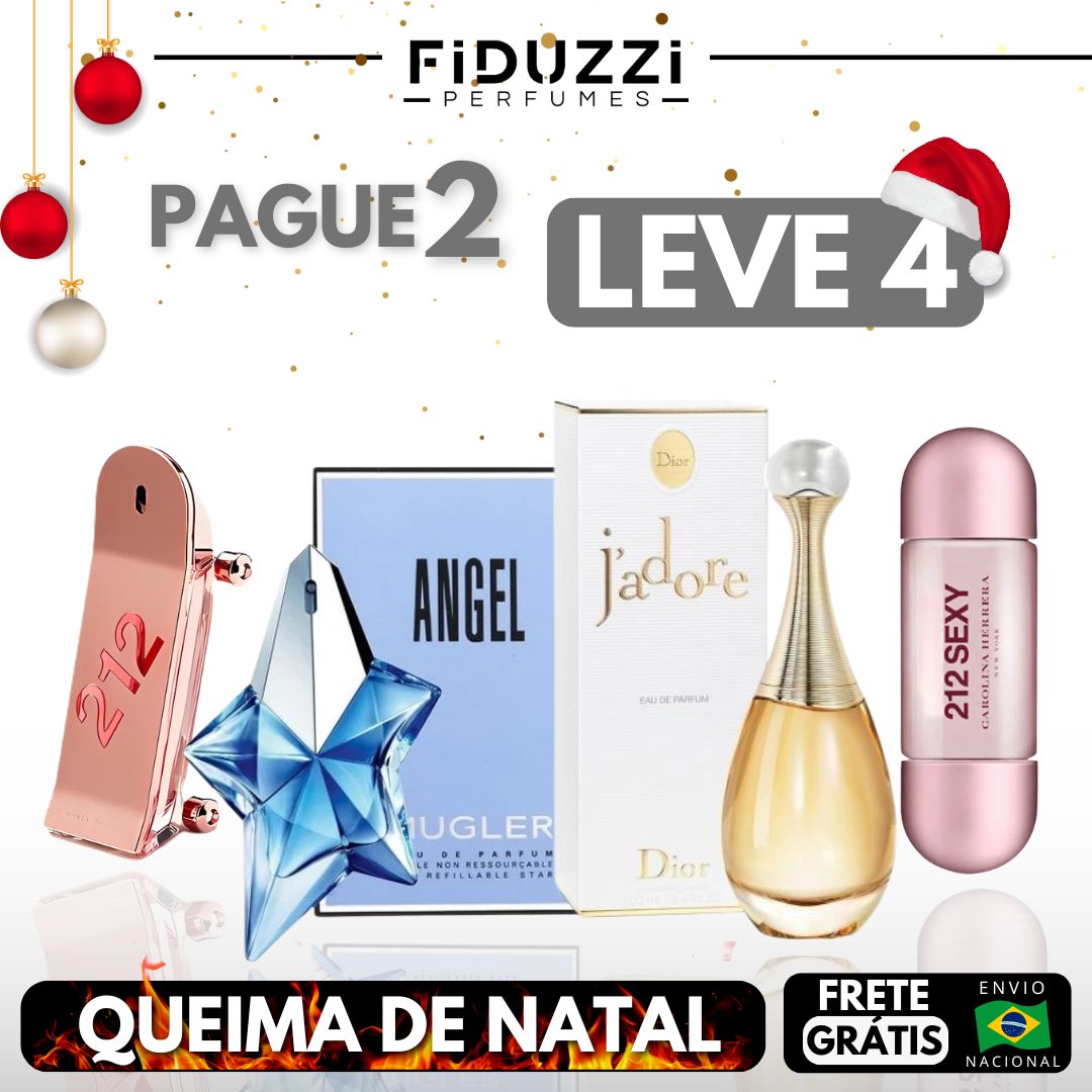 Kit Feminino - 212 Heroes - Angel - J'adore - 212 Sexy  | Pague 2 Leve 4 (QUEIMA DE NATAL)